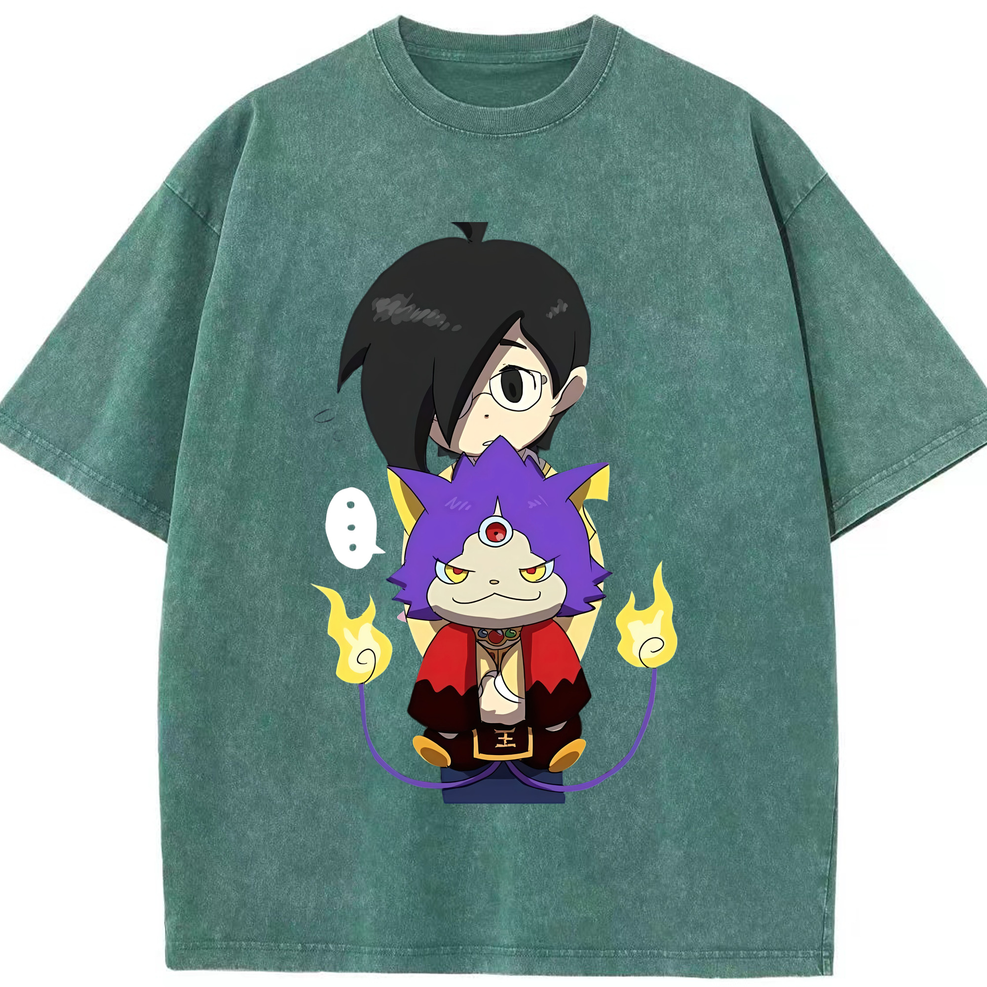 （画像用） 妖怪ウォッチ Yo-kai Watch 綿100% ヴィンテージ風 半袖Tシャツ（フロントプリント）